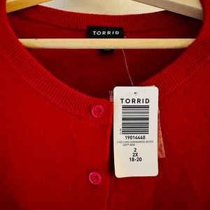 Everyday soft cardigan crew sweater from Torrid.